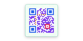 Technical diagram of a QR code on a coordinate grid illustrating modules, versions, and functional zones